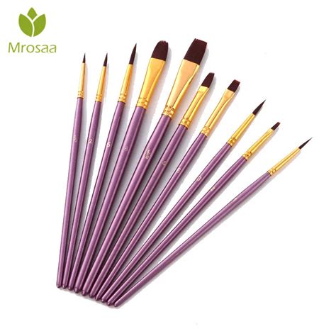 Aliexpress Buy Mrosaa 10Pcs Purple Artist Paint Brush Set Nylon