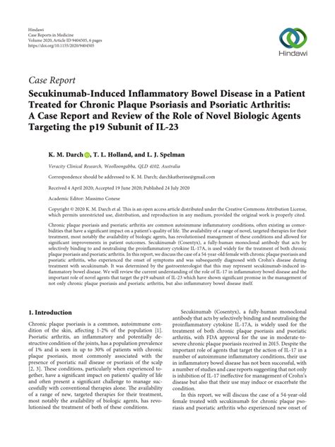 Pdf Secukinumab Induced Inflammatory Bowel Disease In A Patient Treated For Chronic Plaque