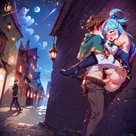 Rule 34 1boy 1girls Against Wall Ai Generated Alley Alleyway Aqua Konosuba Aqua Eyes Aqua