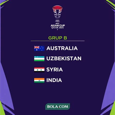 Jadwal Lengkap Piala Asia Hari Ini Dua Pertandingan Grup B Dan