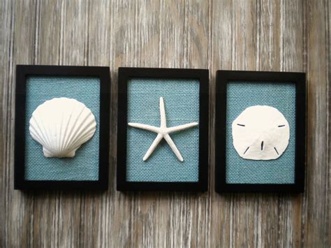 Cottage Chic Set Of Beach Wall Art Art Sea Shells Home Etsy