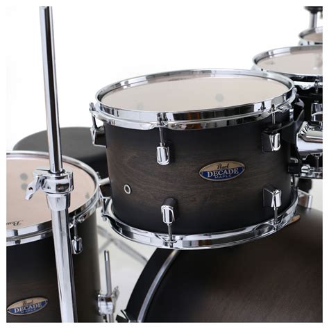 Pearl Decade Maple Pc Pro Kit With Cymbals Satin Black Burst At