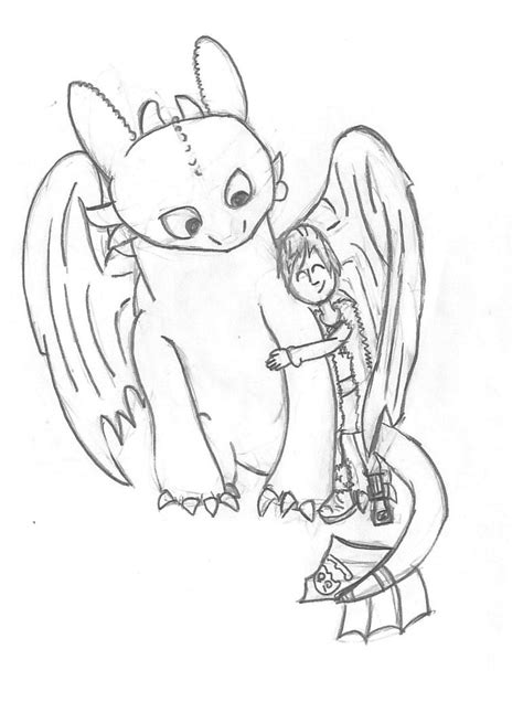 Hiccup and Toothless (Sketch) by Zuziak100 on DeviantArt