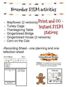 November STEM Stations 8 Activities By Tight Shipwreck Creates