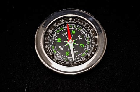 Premium Photo Vintage Classic Compass On A Black Background