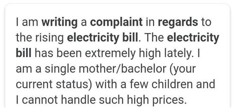 Write A Complaint Letter To Electricity Department For Bill Issues