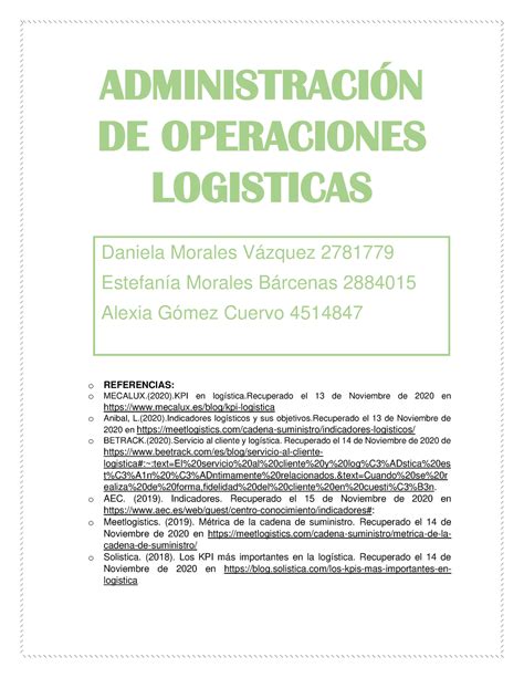 Actividad 5 Tarea ADMINISTRACIN DE OPERACIONES LOGISTICAS O