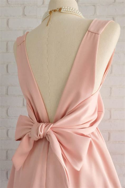 Pink Nude Dress Satin Bridesmaid Dress Backless Prom Dress Etsy