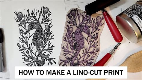 Lino Cut Printmaking Process Tips And Tricks Ehollingsheadart Youtube