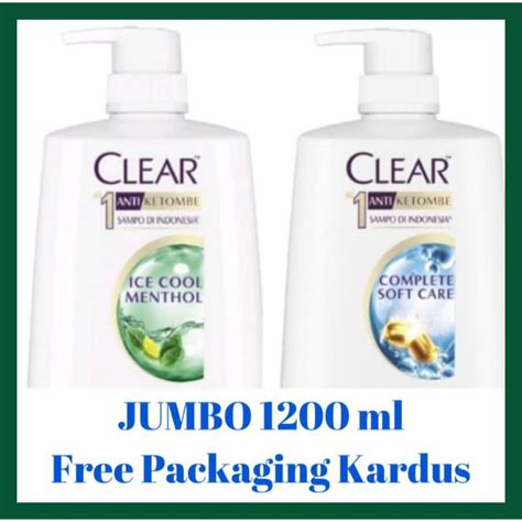 Jual Clear Shampoo 1200 Ml Clear Ice Cool Menthol Complete Soft Care