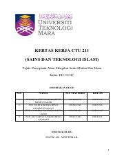 Kertas Kerja Ctu 211 Sains Dan Teknologi Islam Penciptaan Alam Pdf