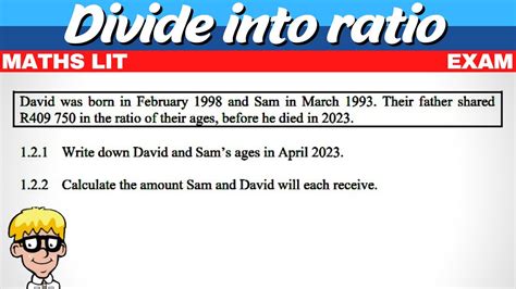 Ratio Maths Lit Exam Questions Youtube