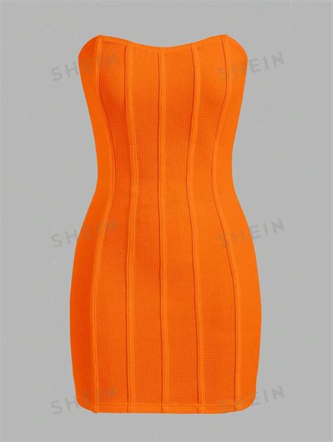 SHEIN EZwear Solid Tube Bodycon Dress SHEIN USA