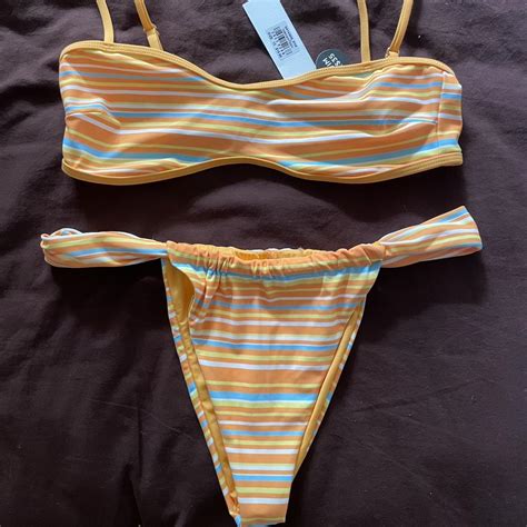 Glassons Bikini Orange Stripe Never Worn Top BNWT Depop