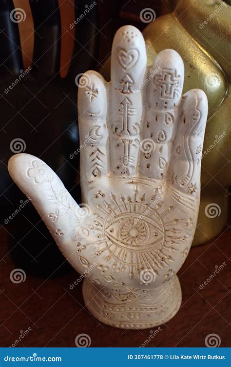 Spiritual White Hand With Psychic Reading Information Stock Photo