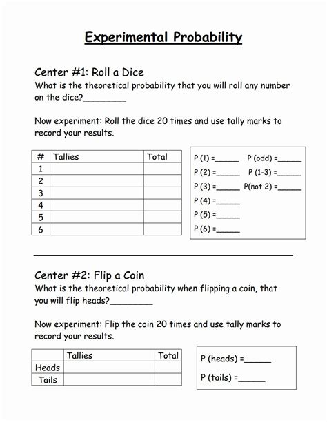 Grade 6 Probability Worksheets