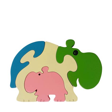 Hippo Wooden Animal Puzzle Jigzoos Australia Jigzoos