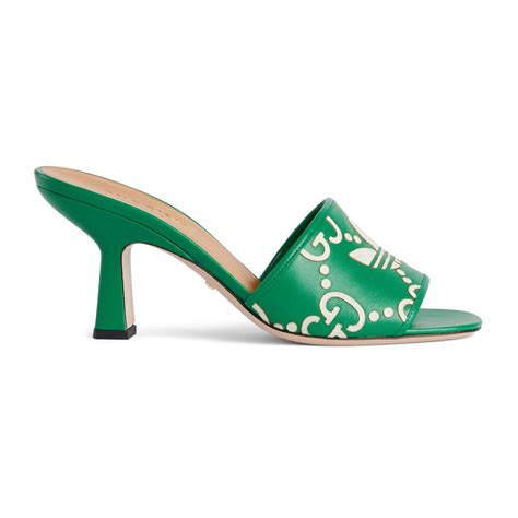 Gucci Adidas X Womens Slide Sandal In Green Modesens