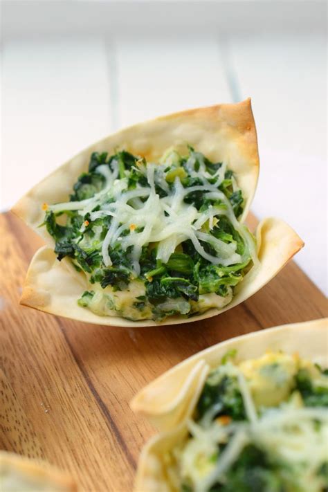 Spinach Artichoke Wonton Cups Snacks And Sips