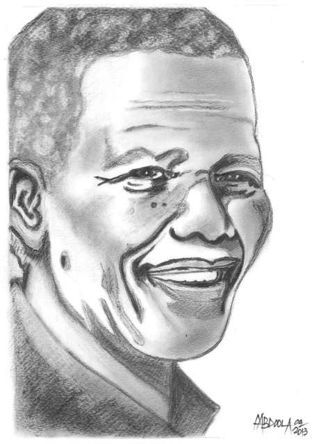 Nelson Mandela Sketch Drawing Skill