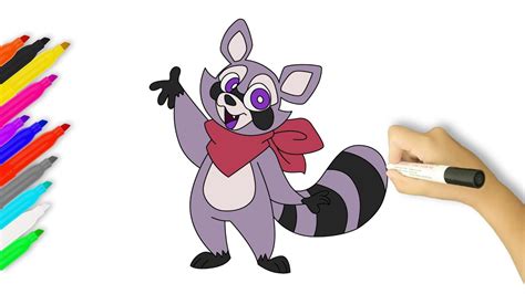 How To Draw Rambley The Raccoon Indigo Park Youtube