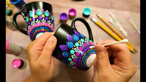 Easy Dot Mandala Mug Painting Using Only Qtip Toothpick Pencil How To