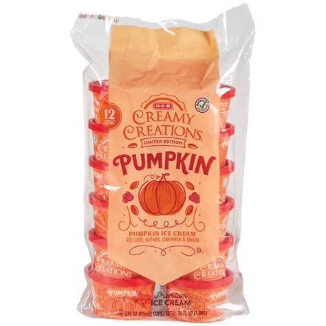 H E B Creamy Creations Pumpkin Ice Cream Cups Shop Ice Cream At H E B