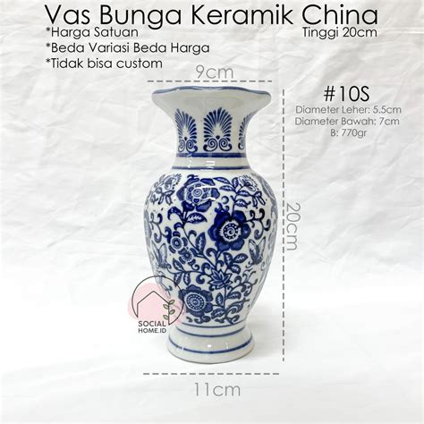 Jual Vas Bunga Keramik Porcelain China Putih Vas Imlek CNY Tinggi 20