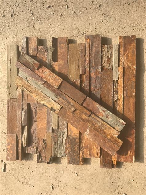 Rust Slate Ledge Stone Veneer Stacked Cultured Slate Stone China