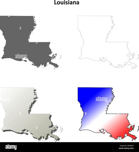 Louisiana Outline Map Set Stock Vector Image Art Alamy