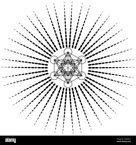 Cubo De Metatr N Flor De La Vida Geometr A Sagrada En El Sol Radiante