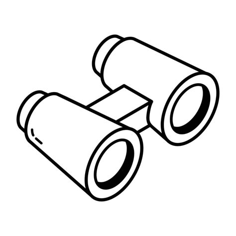 Check Out Outline Isometric Icon Of Binoculars 13010116 Vector Art At