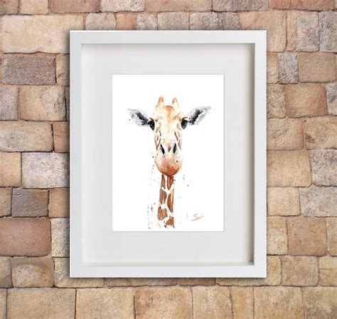 Giraffe Malerei Giraffe Aquarell Kunst Giraffe Kunstdruck Etsy