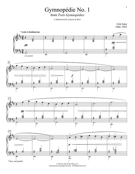 GYMNOPEDIE NO.1 SHEET MUSIC PDF