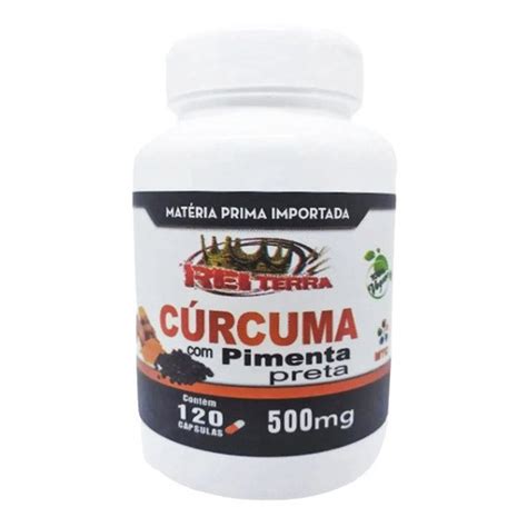 Curcuma Açafrão Pimenta Preta 120 Cápsulas 500mg Submarino