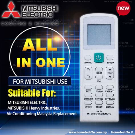 Buy MITSUBISHI Universal Air Conditioner Remote Control (White) | eRomman