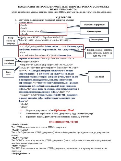 Прізвище. Html: | PDF
