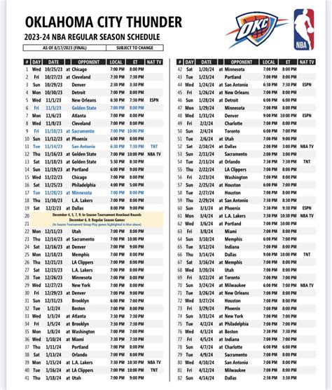 Okc Thunder Announce 2023 24 Regular Season Schedule Yahoo Sports
