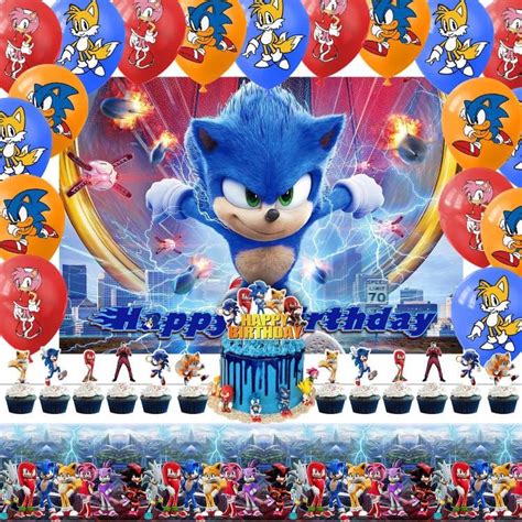 Set Decorativo Con Telon Y Mantel Sonic Tu Fiesta A Un Click