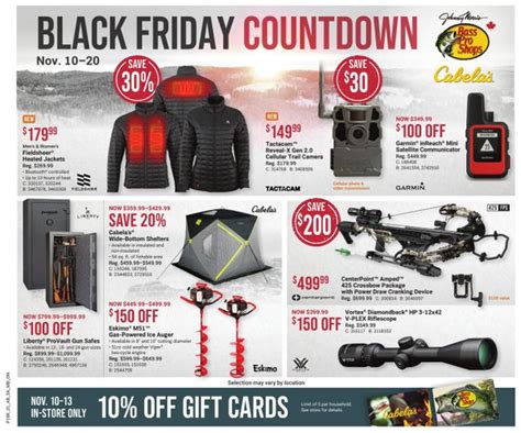 Bass Pro Shops Black Friday Countdown Flyer November 10 To 20