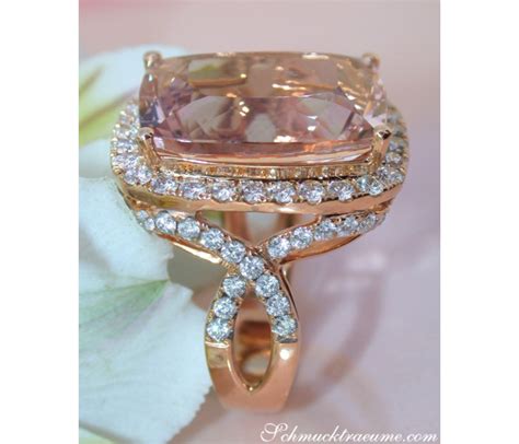 Opulenter Morganit Ring Mit Brillanten Ct Schmucktr Ume