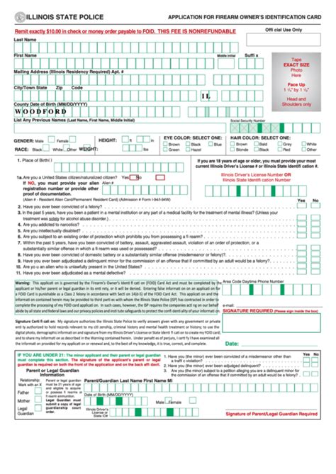 Illinois Foid Application Printable - Printable Application