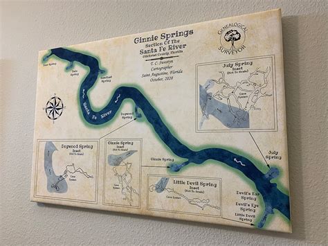 Ginnie Springs Section Map of the Santa Fe River Florida - Etsy