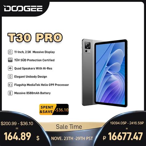 World Premiere DOOGEE T30 Pro Tablet MediaTek Helio G99 11 2 5K T V