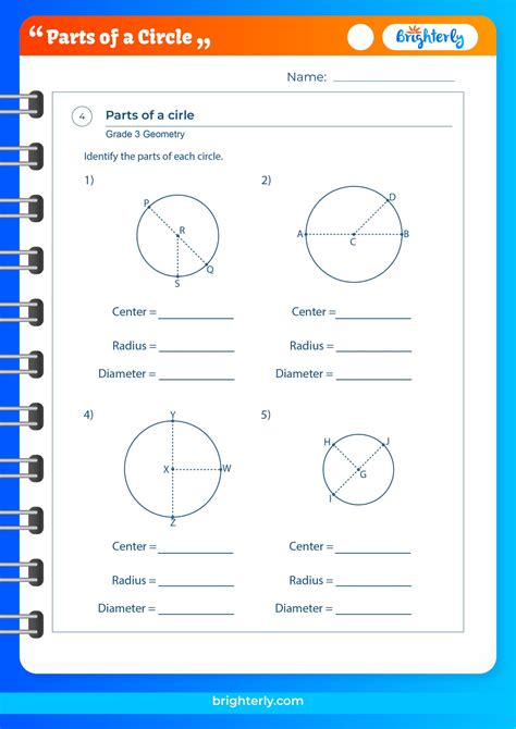 Parts Of A Circle Worksheet Pdf