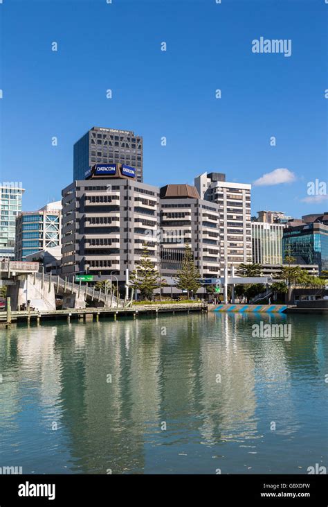 Wellington Skyline The Waterfront New Zealand Stock Photo Alamy