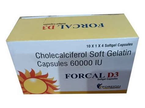 Cholecalciferol Soft Gelatin 60000 IU Capsules 10 X 1 X 4 At Rs 35