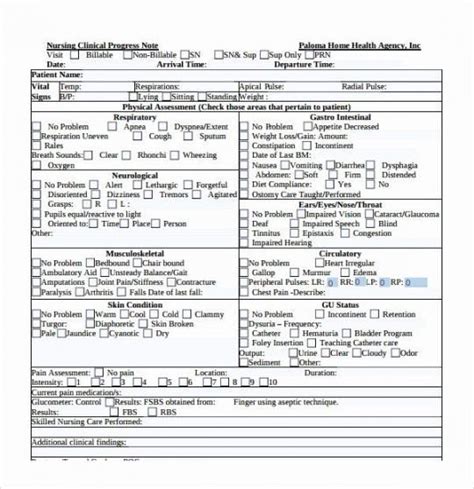 Sample Of Editable 40 Free Nursing Progress Notes Template In 2020