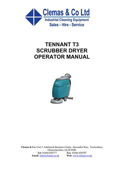 Tennant T3 Floor Scrubber Parts Manual - Carpet Vidalondon