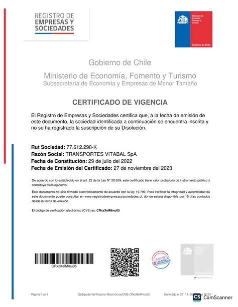 CRxz Xel Mmu 05 dddd dddd Gobierno de Chile Ministerio de Economía